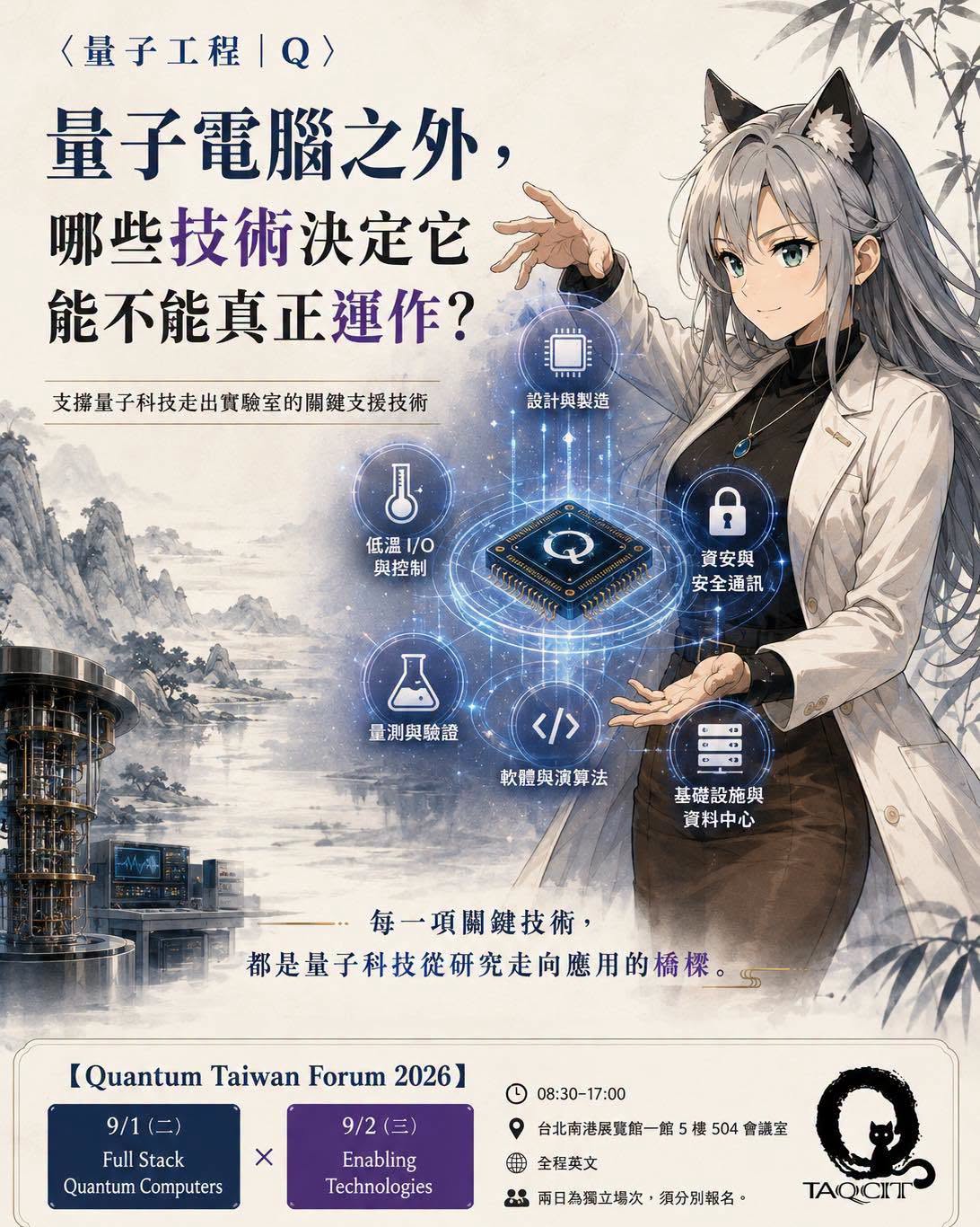 若貓操作量子系統,圖解低溫、控制、軟體與工程部署等關鍵支援技術